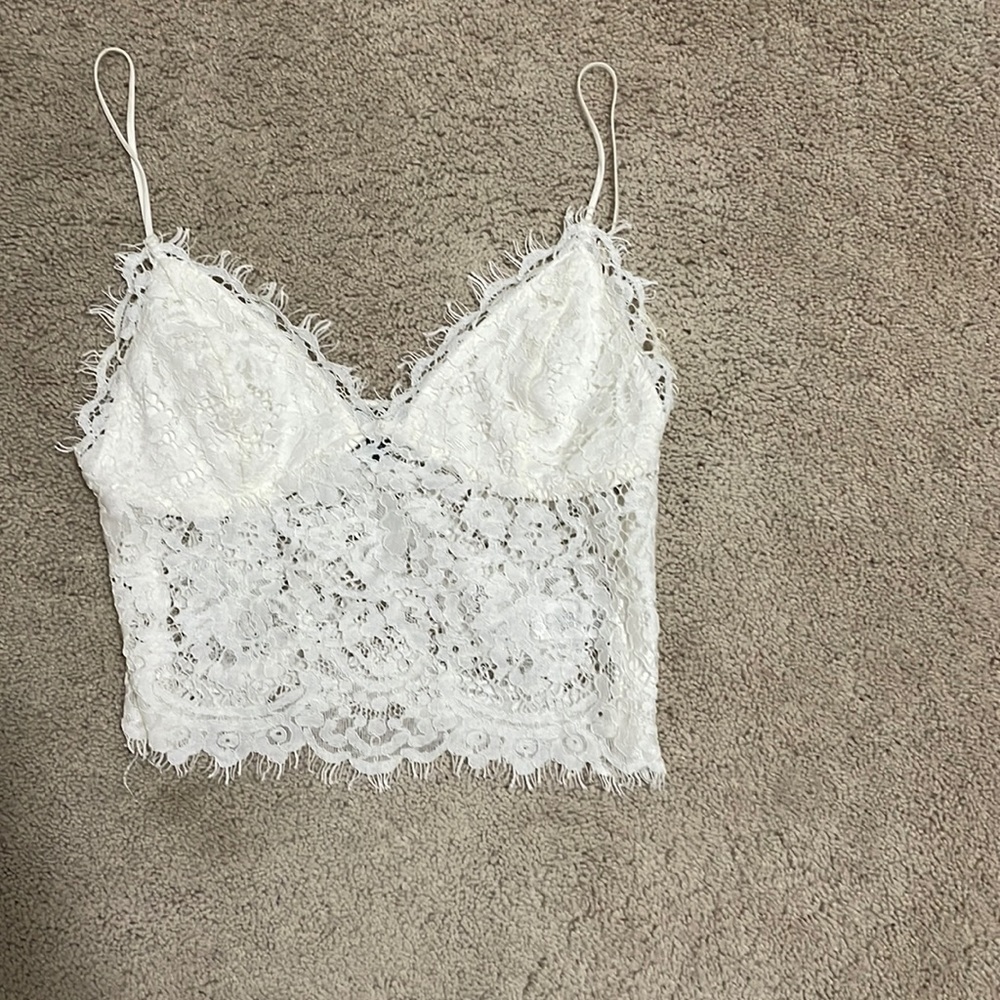 Super cute white going out lace top